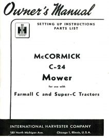 Owners Manual for McCormick C-24 Rear-Mounted Mower