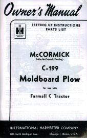 Owners Manual for McCormick C-199 Two Way, One-Bottom Moldboard Plow