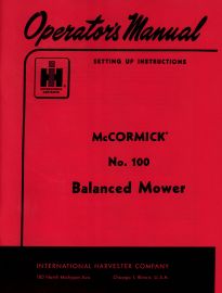 Operators Manual for International No. 100 Balanced Head Rear-Mounted Mower