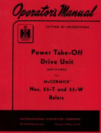 Setting Up Instructions for McCormick No. 55-T & 55-W Power Take-Off