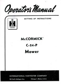 Operators Manual for McCormick C-24-P Rear-Mounted Mower