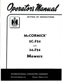 Operators Manual for McCormick 2C-F24 & 34-F24 Rear Mounted Mower