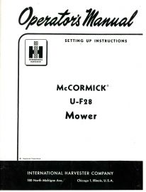 Operators Manual for McCormick U-F28 Rear-Mounted Mower