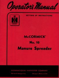 Operators Manual for McCormick No. 10 Manure Spreader