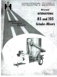 Operators Manual for McCormick International No. 85 & 105 Grinder Mixers