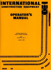 Operators Manual for International 3514 Wheel Loader Tractor