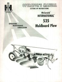 Operators Manual for No. 535 McCormick International Three-Furrow Plow for 656, 706, and 806 Tractor