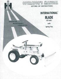 Operators Manual for International 42" Spring Trip Blade for Cub Cadet 70, 71, 100, 102, 122 & More