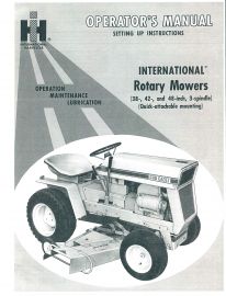 Operators Manual for International 38", 42" & 48"  3 Spindle Mower Decks Used 1968-74 on Cub Cadets