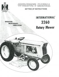 Operator's Manual for International No. 3260 Mid-Mount Rotary Mower