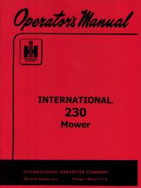 Operators Manual for International No. 230 Rear-Mounted Mower for Three-Point Hitch