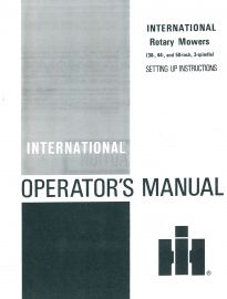 Operators Manual for International 38", 44" & 50" 3 Spindle Mowers Decks Used 1968-74 on Cub Cadets