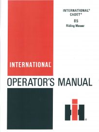 Operators Manual for Cub Cadet Model 85 Riding Mower