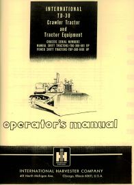 Operators Manual for International TD-30 Crawler Tractor