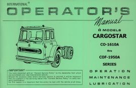Operator's Manual for 1972 International Cargostar Truck