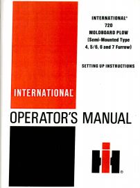 Operators Manual for International No. 720 Moldboard Plow