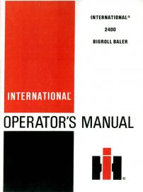 Operators Manual for McCormick No. 2400 International Bigroll Baler