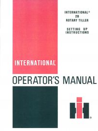 Operators Manual for International Model 2B Rear Mounted Rotary Tiller