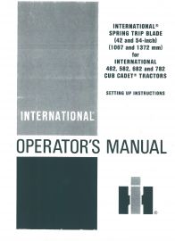 Operators Manual for International 42" & 54" Blade w/ Spring Trip for IH 482, 582, 682 & 782 Tractor