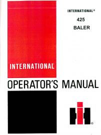 Operators Manual for McCormick International No. 425 Baler