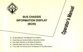 Operator's Manual for International Bus Chassis Information Display