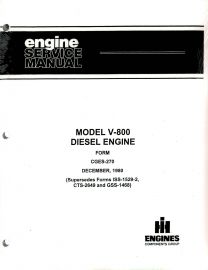 Service Manual for International Model V-800 Diesel Engine