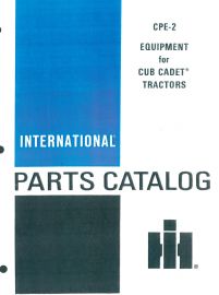 Parts Catalog for Equipment Used w/ Cub Cadet Tractors Including Blades, Scrapers & Rotary Mowers