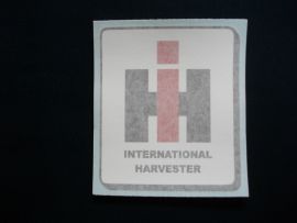 IH International Harvester Logo Decal 5.5" x 6.5" w/ Shaded Border - Vinyl