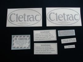 Cletrac HG Black Oval Restoration Decal Set - Vinyl