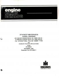 Service Manual for International DT-414, DT-466 Series B Diesel Engines