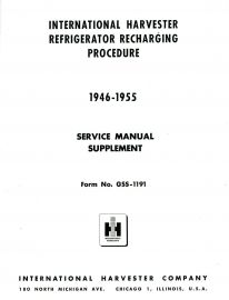 Refrigerator Recharging Procedure Service Manual Supplement