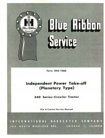 IH Blue Ribbon Service on 340 Series Crawler IPTO Service, Planetary Type