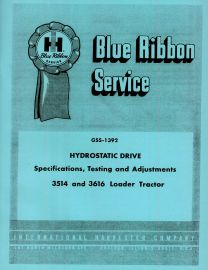 IH Blue Ribbon Service on Hydrostatic Drive for 3514 and 3616 Loader Tractor