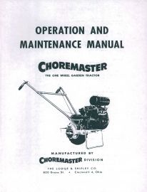 Operation & Maintenance Manual for Choremaster One Wheel Garden Tractor (Lodge & Shipley)