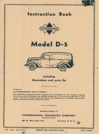 Instruction Book for International Model D-5