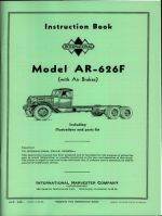Instruction Book for International Model AR-626-F Truck