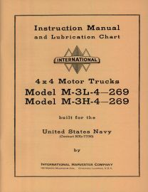 Operators Manual and Lubrication Chart for Model M-3L-4-269 &  M-3H-4-269 4x4 Motor Truck