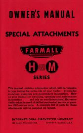 Owner's Manual for Special Attachments for Farmall H and M Series Tractors