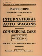 Instruction Manual for International Auto Wagon Model MW, AW, MA, AA