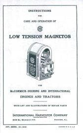 Instructions for Care & Operation Low Tension Magnetos on International & McCormick-Deering Engines 