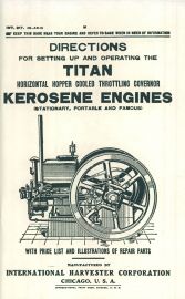 Directions for Setting Up & Operating 1915 Titan Horizontal Hopper Cooled Throttling Governor Engine