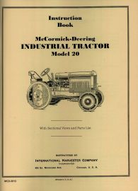 Instruction Book for McCormick-Deering Model 20 Industrial Tractor