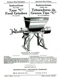 Instructions for Type C Feed Grinders in 6" and 8" Sizes