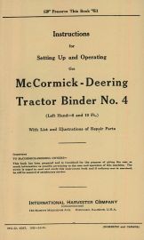 Instructions for McCormick-Deering Tractor Binder No. 4