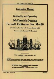 Instruction Manual for McCormick-Deering Farmall M-420 Cultivator