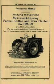 Instruction Manual for McCormick-Deering Farmall HM-69 Cotton and Corn Planter