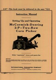 Instruction Manual for McCormick Deering  No. 2-P Two Row Trail Behind Corn Picker