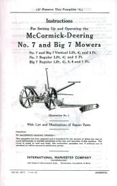 Instructions for Setting Up and Operating the McCormick-Deering No. 7 & Big 7 Mowers