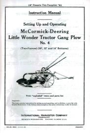 Instruction Manual for No. 4 McCormick-Deering Little Wonder Two-Furrow Plow