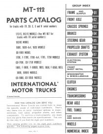 Parts Catalog for International Trucks with FD, SB, C, G and H Serial Numbers